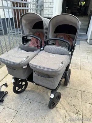 Bugaboo Donkey 3 Twin Kinderwagen, Schwarz Grau, Inkl. Zubehör