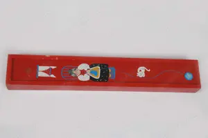 Holzbox f.Stricknadeln Stricknadelbox rot Oma Katze 60 70er vintage                                 