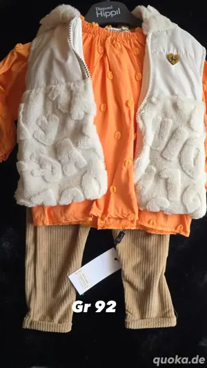 3er set langarmshirt mit hose & weste gr 92 neu