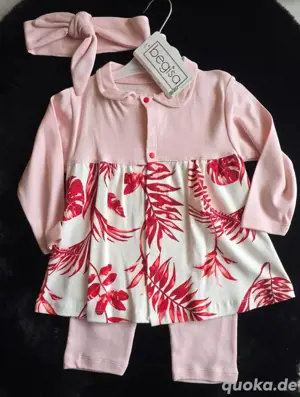 baby kleidchen mit hose und haarband neu gr 62 68