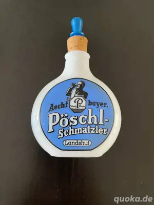 Schnupftabak Flasche Pöschl-Schnalzler weiss blau