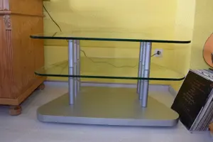 TV   Tisch   Fernsehtisch   TV-Glastisch - H B T 53 91 56 - Glas - 1cm Dicke - sehr gut erhalten