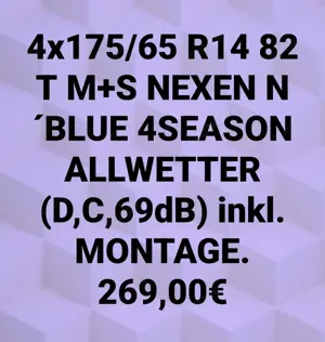 Neue Reifen inkl.Montage 