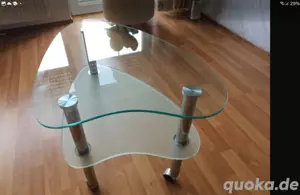 Beistelltisch aus Glas   Chrom