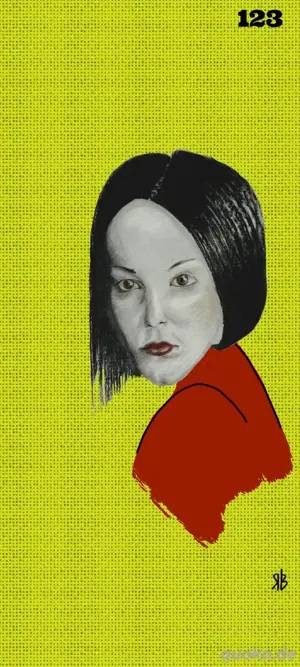 Pop Art Grafik 123 - rainer.barnulf Originalzeichnung auf Dibondplatte 10x20cm 
