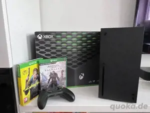 Xbox serie X spielkonsole mit 2 videospiel und kontrollern + OVP und Zubehör 