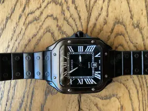 Herrenuhr 42 mm im Santos-Style   "Black Venom" Bild 2