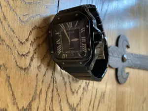 Herrenuhr 42 mm im Santos-Style   "Black Venom" Bild 5
