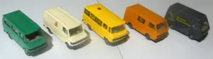Wiking alt 1:87 5 Lieferwagen Kleinbus MB 207 MB L406 VW LT28 Bild 2