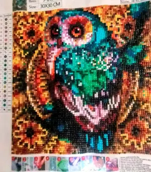 Diamond Painting fertiges Bild Eule