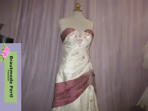 Brautkleid, Lohrengel, Gr. 38, Altrosa Farbakzente, Schleppe, altrosa, ungetragen