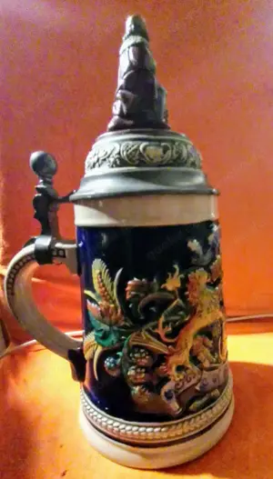 Bier Krug Zinndeckel