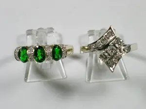 2x Ring Größe 19 - 60 585 Gold Brillanten Chromdiopsid ab 390,-