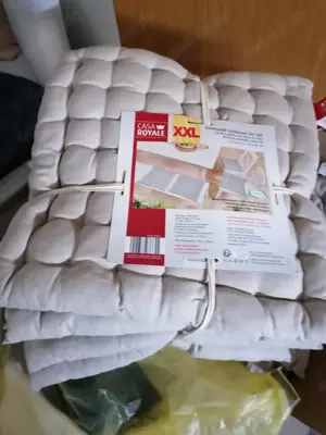 Baumwollsitzkissen beige 4-er Set