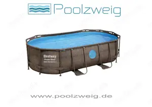 Bestway Pool Komplett-Set, 427 x 250 x 100 cm, oval, Rattanoptik neu