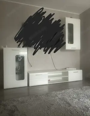 Wohwand weiß Hochglanz 