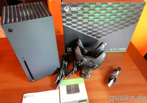 Xbox serie X Schwarz spielkonsole mit 2 kontrollern + verpakung und Zubehör