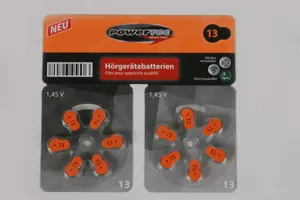 Hörgeräte Batterien 10Stk.Typ 13 Orange 1,45V OVP Powertec Varta Ablaufdatum:2024 2