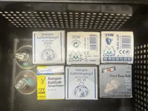 8 Halogen Kaltlichtspiegellampen 35 Watt 12 Volt MR16   GU 5,3, teilw. OVP