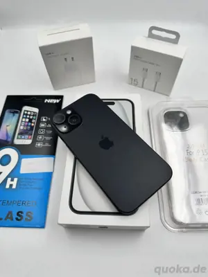 iPhone 15 128GB Black - Top Zustand Plus Zubehörpaket - 100% Akku