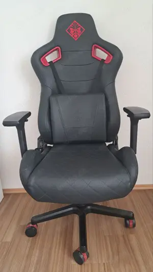 HP Citadel Gaming Stuhl (Bürostuhl, Schreibtischstuhl, höhenverstellbar, Lendenkissen, Kopfkissen)