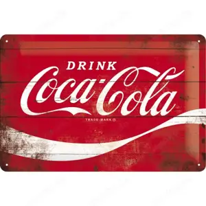 Schönes Coca Cola Blechschild Logo rot 20x30 cm