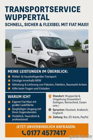 Transportservice Wuppertal   Schnell, Sicher & Flexibel mit Fiat Maxi!