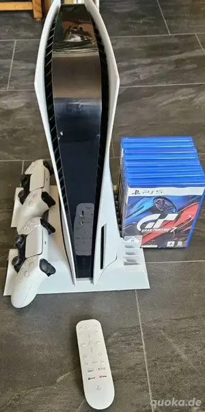 PlayStation PS5 Sony spielkonsole mit 2 kontrollern und 4 spiele  + Ladegerät + Disc player 