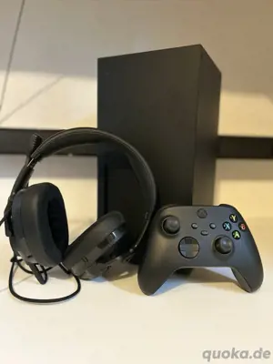 Xbox serie X spielkonsole mit kopförer und kontrollern + Zubehör 