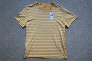 Mango Man MNG T-Shirt Streifen gelb weiß Größe L