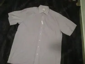 NEU mit Etikett Business Freizeit Streifen Kurzarm Hemd OLYMP Gr. 41- 42  L lila weiß