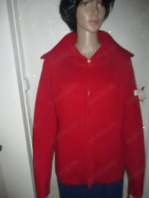 Zipper Reißverschluss Grob Ripp Strickjacke Cardigan UPTODATE Gr. 42- 44, 46  M- L rot