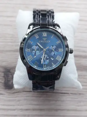 Neu! Coole, blaue Armbanduhr für Herren (FNGEEN), Edelstahl