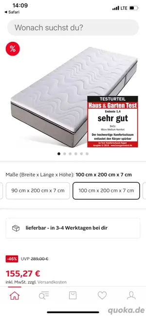 Topper Micro Medium Komfort  (100x200), 