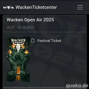 2 Wacken Tickets & 1 Access Pass 2025 