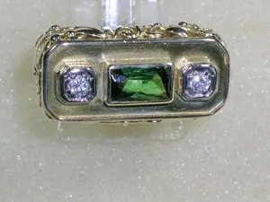 HANDARBEIT: Brillant-Ring Gr. 17,6 - 55 585 Gold mit Turmalin