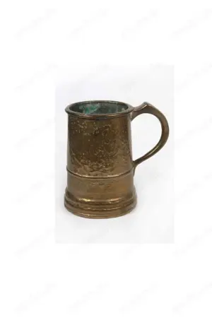 Messingkrug Henkel-Krug-Becher Humpen massiv groß 1,6kg 15cm Höhe 40er vintage  