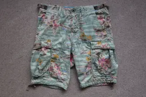 Jetlag Cargo Shorts Floral Green Flower Hawaii W32 Größe M