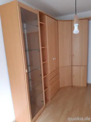Eckschrank Schrank Ecke Vitrine Licht Schublade Fächer Möbel   BtBj