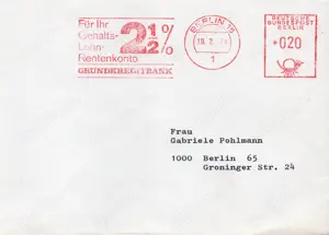 (0121) BERLIN 15 Alter AFS Grundkreditbank 19.2.74