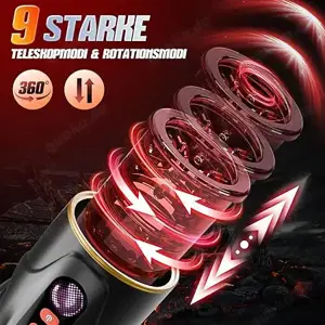 Sex Spielzeug 3 in 1 APP Masturbator 9 Teleskopfunktion & Rotierend & Saugen LCD-Display Penispumpe  Bild 3