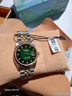 Rolex Datejust 36 - 16233, Stahl Gold, Jubilee Band, Diamant Zifferblatt, Grün