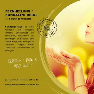 Reiki - Kundalini Reiki Fernanwendung - 60 Min. - JEDEN MONTAG