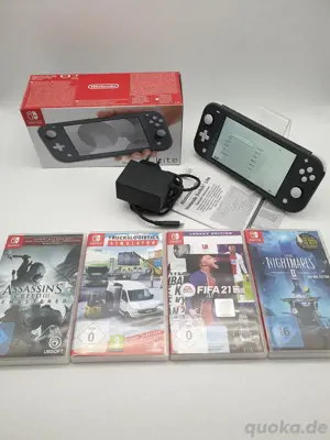 Nintendo switch Lite OVP spielkonsole mit 4 spielen und Zubehör 