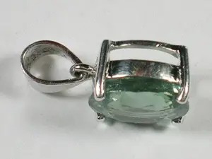HANDARBEIT: Anhänger 750 Weiß-Gold mit Hiddenit (auch mit Kette) Bild 5