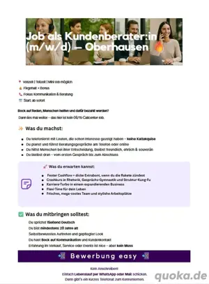  Telefonisten   Callcenter Agents (m w d)