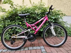 24er Jugend MTB Sportrad Cityrad 18 Gang Shimano Schaltung Dual Suspension