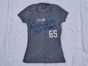 T-Shirt SuperDry Gr. XS grau meliert Pailletten Girls