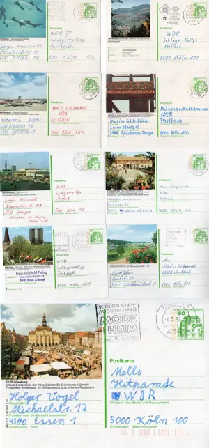 (0052) BUND 9 versch. Bildpostkarten gest.