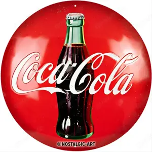 Schönes Coca Cola Blechschild rund   35 cm, gewölbt